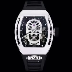 Limited Edition Custom 052 Ice-Polished Silver Tourbillon <b>Skeleton</b> Sapphire Crystal Men's <b>Automatic</b> Carbon Fiber Rubber - Product Image 2