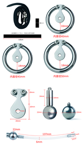 FRRK BDSM Sex Toy Cage de <span class=keywords><strong>chasteté</strong></span> avec cathéter urétral en métal en acier inoxydable serrure masculine pénis cage de coq pour hommes avec <span class=keywords><strong>ceinture</strong></span> - Product Image 6