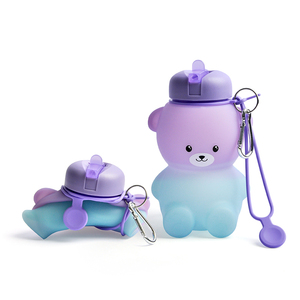 New Arrival Foldable Silicone Sports Cute <b>Bear</b> Silicone Water <b>Bottle</b> Botella De Agua De Silicona Collapsible Water <b>Bottle</b> - Product Image 3