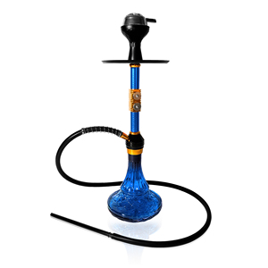 Juego de Narguile de Vidrio con Incrustaciones Azul Pavo Real <span class=keywords><strong>Inimitable</strong></span>, Flujo de Aire Ajustable, Chisha Personalizada, Tipo Libre, Caja de Regalo para Viaje - Product Image 2