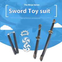 Halloween Role-playing Ninja seri senjata Samurai Nunchucks bundar Set kombinasi panah