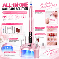 Nouvelle conception, perceuse à ongles 2 en 1, lampe de séchage UV, base rechargeable, outil de manucure électrique avec embouts, service OEM