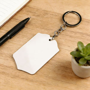 Porte-clés vierges en aluminium pour sublimation, imprimables double face, formes chemise et bouclier, pour personnalisation DIY, vente en gros - Product Image 3