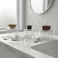 Flacon diffuseur de parfum en verre transparent à base épaisse, luxueux, 150 ml, 200 ml, 250 ml, vide, avec bouchons en bois