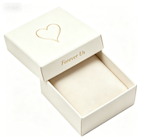Boîte cadeau vierge mate pas chère en deux parties, personnalisable avec logo doré, boîte en papier carrée vide pour bijoux de la Saint-Valentin