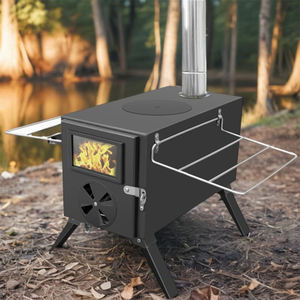 Poêle de <span class=keywords><strong>camping</strong></span> portable pliable en acier inoxydable, sans fumée, coupe-vent, simple, manuel, pour chauffage à bois, pour tente extérieure - Product Image 6