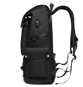 <b>Black</b> Large Capacity Laptop <b>Backpack</b> <b>Waterproof</b> USB Port Computer Bag Multi Pocket Travel Work School Bag - Product Image 4
