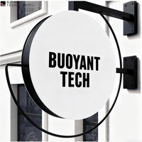 Enseigne Lumineuse LED Ronde Personnalisée Publicitaire, Caisson Lumineux LED d'Extérieur pour Magasin et Boutique