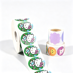Autocollants ronds en papier personnalisés, imprimés numériquement, durables, étiquettes pour cadeaux et artisanat - Product Image 1