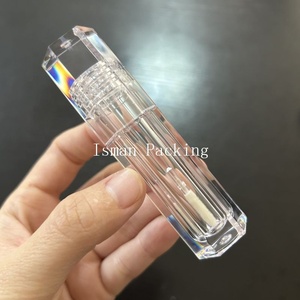 ISMAN - Tubo de Brillo Labial Hexagonal Único de 5 ml, Transparente, Geométrico, con Logotipo Personalizado, Tubo Vacío con Aplicador - Product Image 4