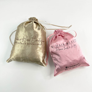 Custom Logo Small Jewelry Packaging Soft Satin <b>Drawstring</b> <b>Pouch</b> Wholesale Satin Dust Bags Custom Logo for Fashion Bags - Product Image 1