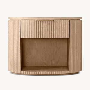 カスタムメイドの高級クイーン・キングサイズ無垢材ベッド、ソフトスタイル寝室家具、ヴィラ用拡張ヘッドボード付き寝室ベッドセット - Product Image 6