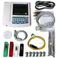 CONTEC ECG1200G Electrocardiógrafo Portátil de 12 Canales, Máquina de Electrocardiografía, Software USB Táctil, Interpretación e Impresión