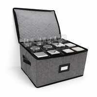 Boîte de rangement carrée pliable en tissu classique à 12 compartiments pour outils