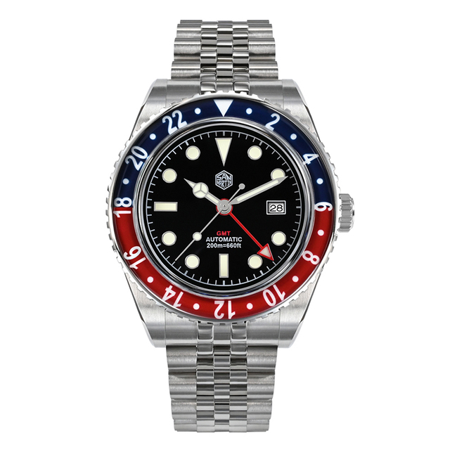 Fancy Design Factory Price Custom Logo Mechanical Watches Men's Stainless Steel NH34 GMT Diver Watch