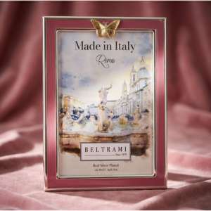 Beltrami Photo <b>Frame</b> 4x6 Real Silver Plated Gold Butterfly Decorative <b>Metal</b> <b>Frame</b> - Product Image 3