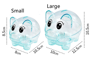 Alcancía de Plástico con Forma de Cerdo Transparente con Logotipo Personalizado para Cajero Automático, Novedad al por Mayor, Certificación CE RoHS, Caja de Regalo - Product Image 3