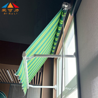 Auvent rétractable Aikeli en aluminium et toile polyester, pare-soleil à bras articulé, imperméable, vente en gros directe usine