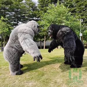 2.6m özel kral Kong maymun Gorilla maskot kostüm Unisex peluş şişme Gorilla maskot kostüm karnaval için yetişkinler için Suit