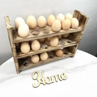 מותאם אישית עץ ביצת בעל-מטבח קישוט ביצת Rack עבור טרי ביצים אחסון (שלוש שכבות)