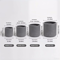 Pot de fleurs droit en couleur unie légère/sablée pour intérieur, balcon, sol – Combinaison de tailles simple (grande, moyenne, petite) pour plantation