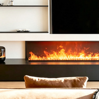 Cheminée électrique encastrée rétro avec flamme LED 3D, vapeur, télécommande, économie d'énergie, utilisation domestique et hôtelière, brume d'eau