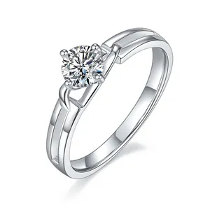 2022新设计0.5/1/1.5/2/3/4/5克拉高级珠宝Moissanite 14 k女士金戒指礼品