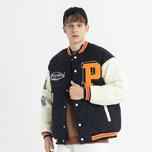 Chaqueta Varsity de Motociclista Transpirable con Bordado Personalizado de Letras Vintage para Deportes de Invierno y Ropa Urbana Informal para Hombre - Product Image 2