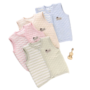 Conjunto de Ropa Delgada de Algodón para Bebés, con Cierre de Cremallera, sin Mangas, Transpirable, para Otoño, Diseño de Dibujos Animados - Product Image 1