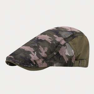 New <b>Summer</b> Camo Mesh <b>Flat</b> Top Ivy Hat Outdoor Breathable Mesh Men Women Camouflage Fashion Casual Beret Hat - Product Image 6