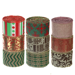Produsen sampel gratis grosir pita <span class=keywords><strong>Satin</strong></span> dekorasi Natal pola kustom pita kabel poliester untuk pembungkus Hadiah - Product Image 6