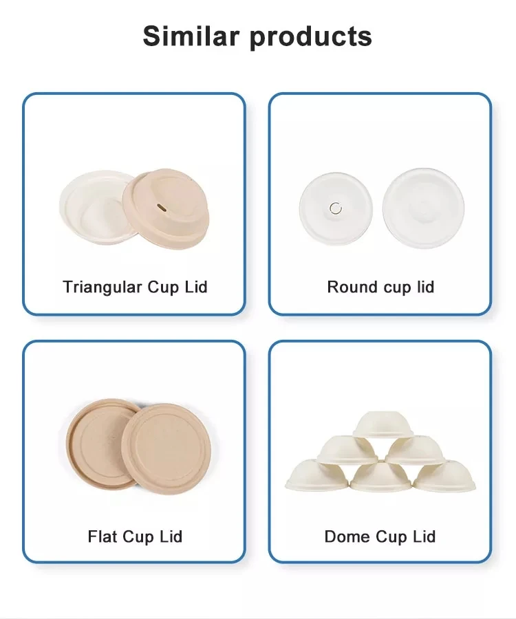Cover For Bagasse Paper Cup Disposable Biodegradable Coffee Lids Manufacturers