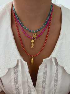 <span class=keywords><strong>Girocollo</strong></span> Multi-gemma bohémien 5*8MM perle di pietra naturale fatto a mano colore della caramella ciondolo Charm per estate spiaggia regalo per fai da te - Product Image 5