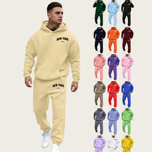 Wholesales custom Kangaroo Pocket Drop Shoulder hoodies and Jogger Pants Sportswear 2 Piece Hoodie & Jogger <b>Set</b> - Product Image 1