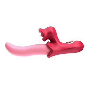 Neuestes Design 3-in-1 Zungen-Stoß-Vibratoren Dildo Sexspielzeug Luststeigernde Werkzeuge Vibrator Erotikspielzeug für Frauen Paarspiele - Product Image 1