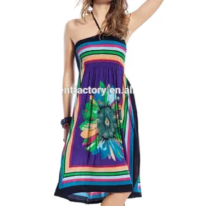 Zomer Sexy Strand Print Jurk Vrouwen Mode Afrikaanse Rok Kleding Bohoo Jurk Sta-0010 Casual Jurken Off Shoulder Bloemen Vrouwelijke