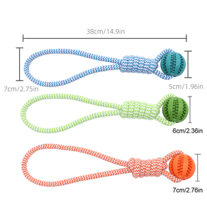 Mainan Gigit kucing anak anjing interaktif tali bola karet tahan lama untuk gigi anjing kecil membersihkan gigi bermain catatan lebih konteks spesifik - Product Image 2