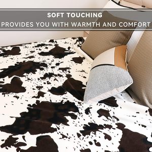 Couverture en flanelle à imprimé <span class=keywords><strong>vache</strong></span> moderne et luxueuse, ultra confortable 300GSM, douce et chaude pour canapé, lit, toutes saisons, 50x60 pouces - Product Image 5