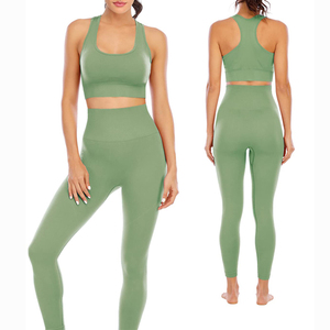 Women's Custom Print Yoga Set Solid Pattern Leggings with Elastic Waist Closure for Workout Running New Design Women's Wear