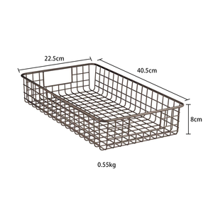 Organisateur de bureau nordique en fil métallique, panier de rangement écologique fait main avec poignées pour armoires de cuisine, garde-manger et buanderie - Product Image 2