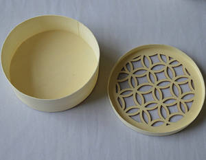 กล่องไม้สำหรับใส่ชีสอาหารทรงกลมกล่องชีสเค้กไม้วีเนียร์ - Product Image 2