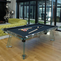 Table de billard de luxe moderne en verre et ardoise pour maisons contemporaines