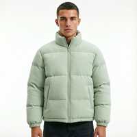 Veste matelassée d'hiver homme à col montant, coupe‑vent, logo OEM personnalisé, couleur et taille personnalisables pour travail