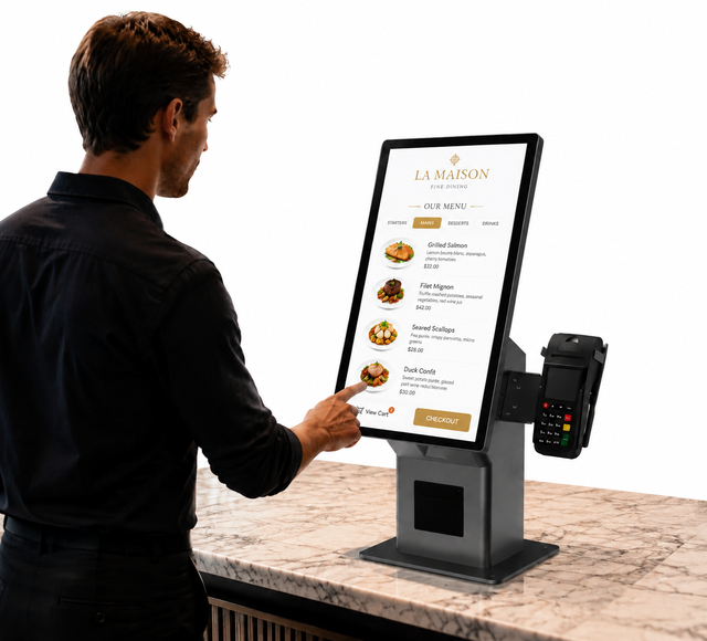 Multi-functional Android POS System Terminal Ordering Checkout Machine TouchScreen Self Payment Kiosk For Restaurant