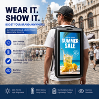 Mochila con Pantalla LCD Portátil de 21.5 Pulgadas, Pantalla Publicitaria Digital, Reproductor Android, Cartel Luminoso Móvil con Batería