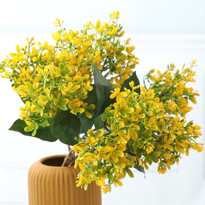 Fleur artificielle en plastique, <span class=keywords><strong>jasmin</strong></span> d'hiver, petite fleur <span class=keywords><strong>sauvage</strong></span>, décoration d'intérieur, mise en scène, petite étoile gyptienne, branche florale unique - Product Image 3