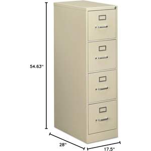 Archivador vertical económico Alera con 4 cajones metálicos de 15 x 25 x 52 pulgadas, color putty, para archivos tamaño carta de 15 x 25 x 52 pulgadas - Product Image 2
