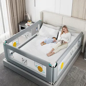 Tempat tidur King dan Queen, pelindung ekstra panjang dapat diatur tinggi, pengaman bayi untuk tempat tidur King dan Queen