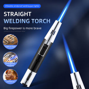 Hight Quality Pen Shaped Refillable Single Jet Spit Fire Gun Windproof Blue Flame Torch Cigars <strong>Lighter</strong> - Product Image 4