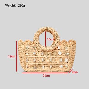 Bolso de Mano de Paja Tejida a Mano, Diseño Personalizado de Primavera/Verano, para Mujer, Ideal para la Playa o Vacaciones - Product Image 5